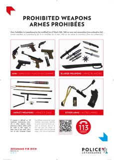 Verbotene Waffen / Armes prohibées / Prohibited weapons