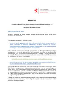 INFODROIT - Formulário destinado às vítimas