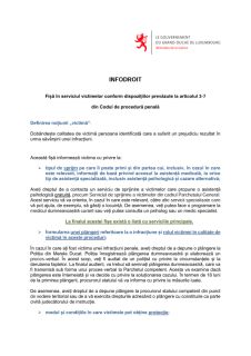INFODROIT - Fișă în serviciul victimelor