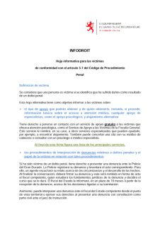 INFODROIT - Hoja informativa para las víctimas