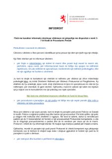 INFODROIT - Fletë me karakter informativ destinuar viktimave