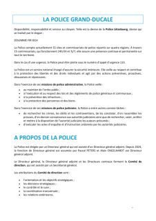 Matière à étudier pour les tests standardisés et informatisés - La Police grand-ducale