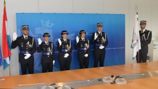 Cérémonie de prestation de serment de cinq fonctionnaires-stagiaires du cadre policier du groupe de traitement A1