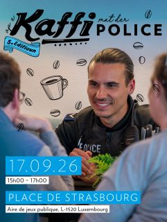 Cinquième édition du "Op e Kaffi mat der Police" au sein du quartier Gare à Luxembourg