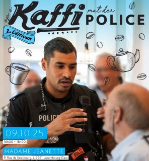 Deuxième édition du « Op e Kaffi mat der Police » au sein du quartier Gare à Luxembourg