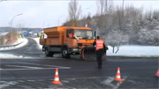 Schneechaos, die Polizei im Einsatz